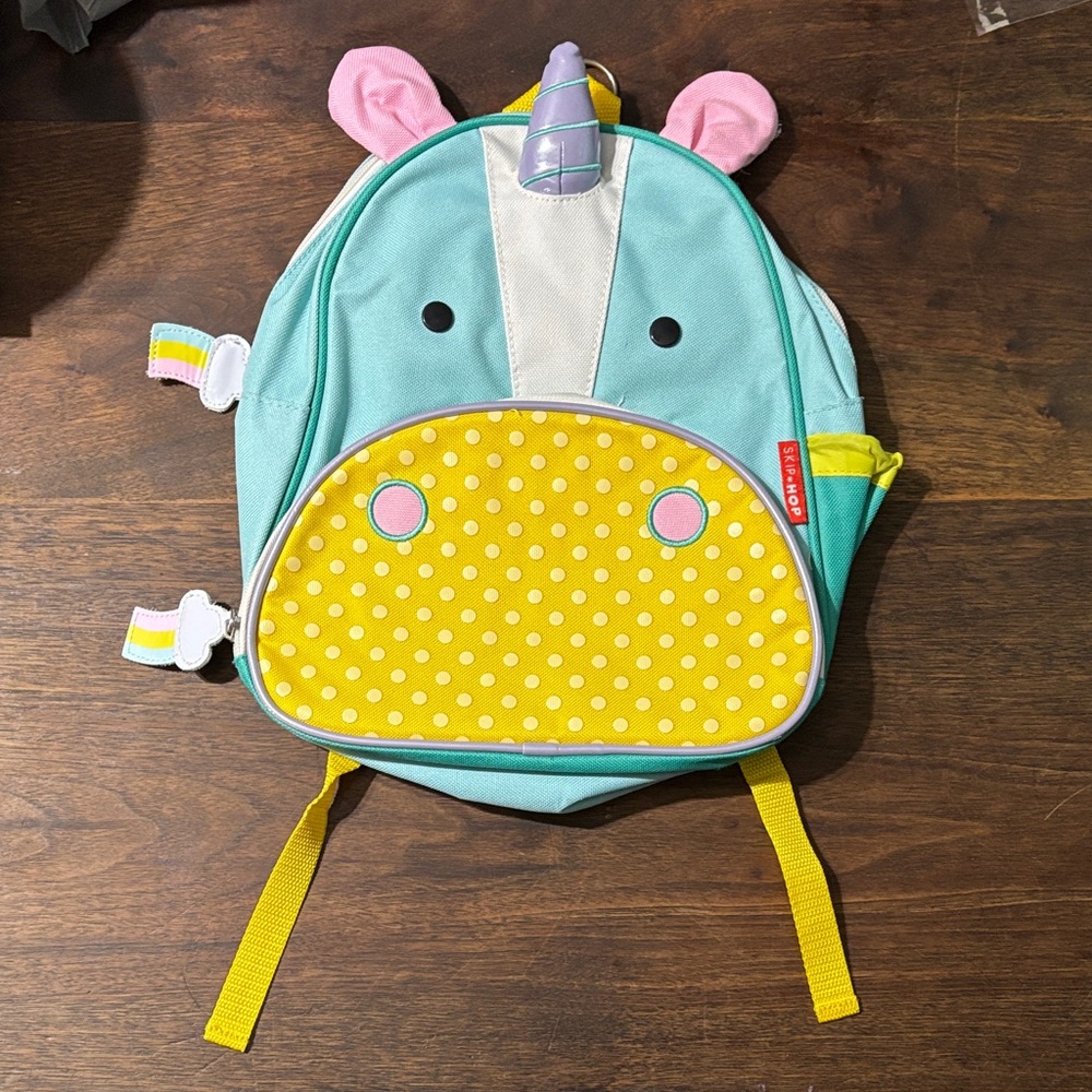 Skip Hop Unicorn Backpack with Yellow and Pink Accents